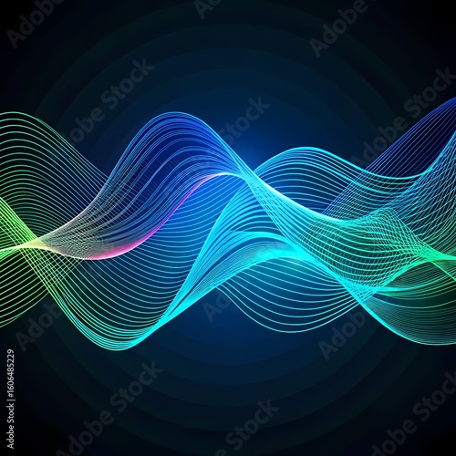 Wallpaper Mural Stunning Abstract Wave Digital Art Background for Tech  Design Torontodigital.ca