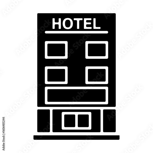 hotel building glyph icon