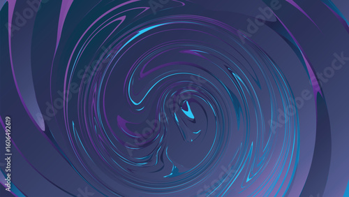 Abstract blue background with swirling water ripples and light vortex pattern