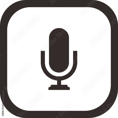 Ikon mikrofon modern menangkap rekaman audio dan penyiaran yang penting bagi para profesional kreatif.