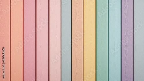 Colorful wooden planks in pastel shades.