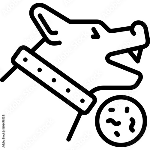 rabies icon illustration design with outline