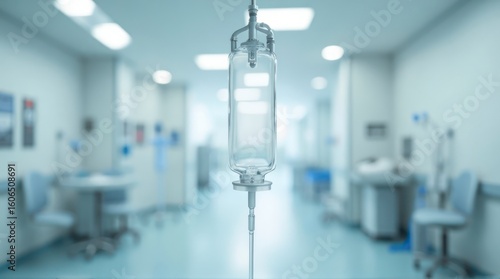 Iv Drip in Hospital Hallway