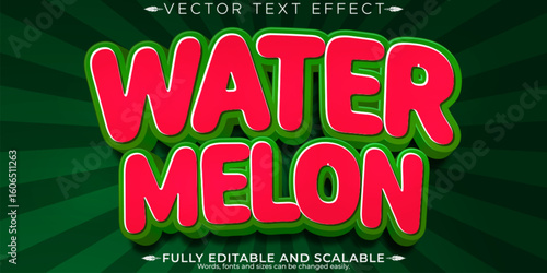 Organic green text effect, editable natural and fruit text style