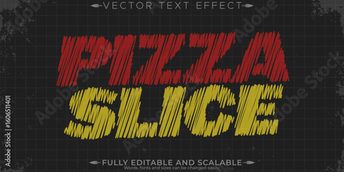Burger pizza logo text effect, editable fast food and logo customizable font style