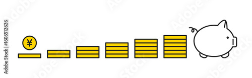 積立資金のバナーイラスト / ベクター