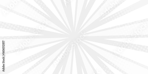 abstract gray white sun rays, retro styled comics book texture background, halftone illustration, pop art concept