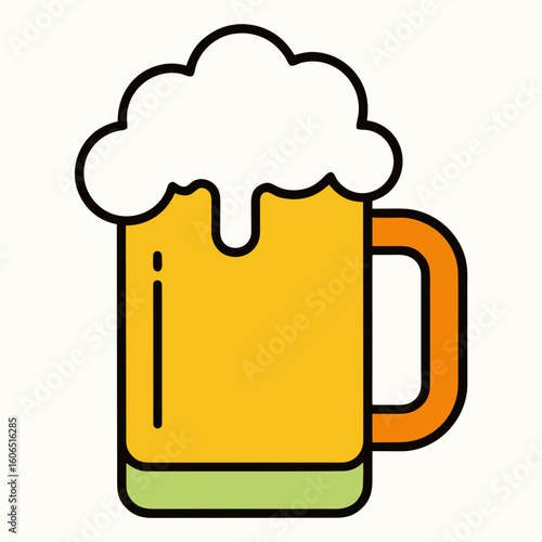  Beer Mug 
icon featuring beer, pretzels, and Bavarian elements. Perfect for party themes and German festival designs.