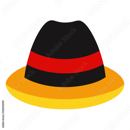 German Hat  
icon featuring beer, pretzels, and Bavarian elements. Perfect for party themes and German festival designs.