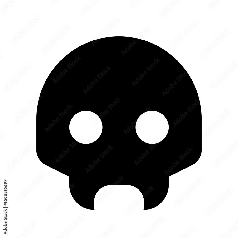 Fototapeta premium Vampire skull icon, solid fill symbol for death or halloween character