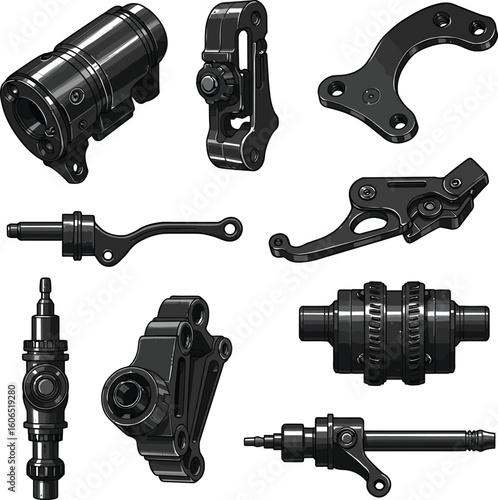 Black isolated professional film camera equipment with a vintage lens