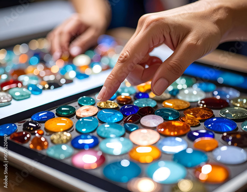 Detailed View of Colorful Glass Tiles at Art Studio Mosaic Display