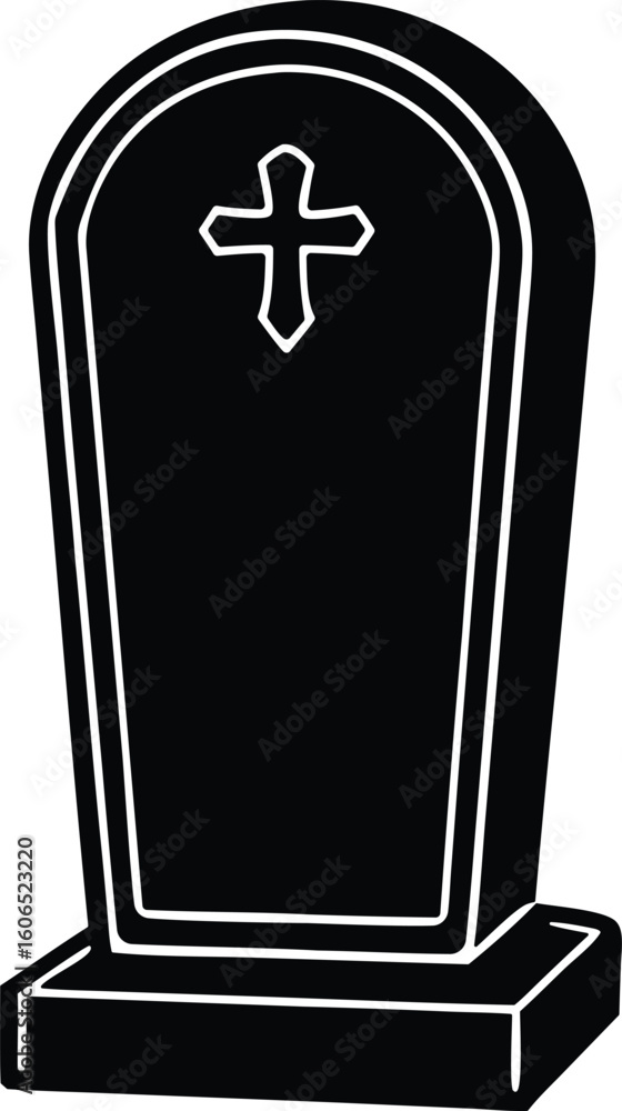 Obraz premium engraved headstone vector icon.