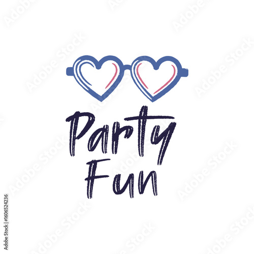 Party Fun logo. Simple Party Fun logo for celebration service, fun product label, event brand or nightlife design. Vector illustration.