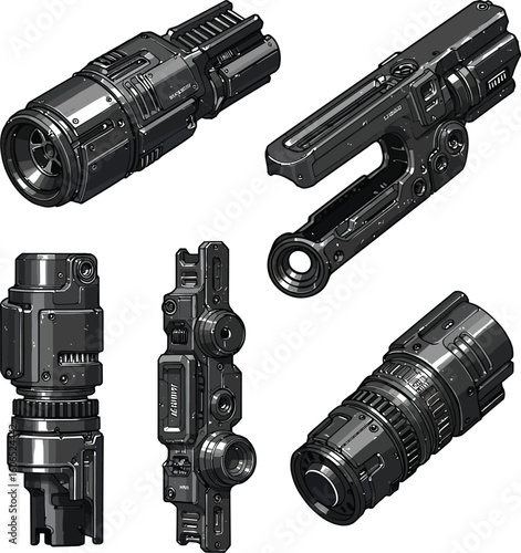 Digital SLR and mirrorless cameras with lenses, isolated on a white background, perfect for professional photography