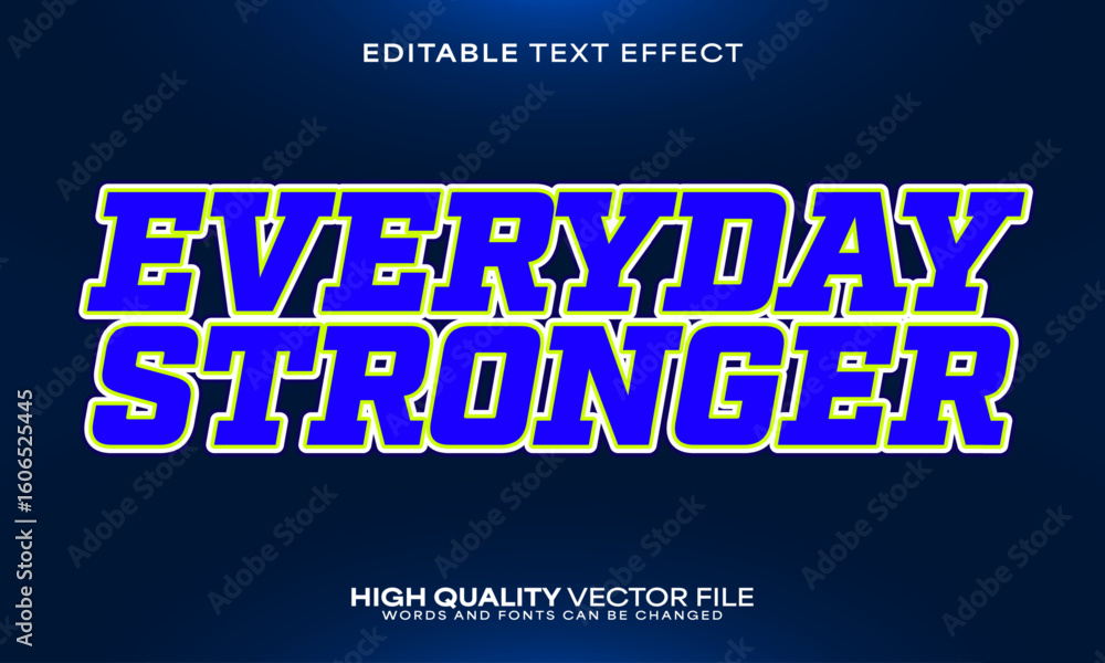 Obraz premium Fitness gym text effect, editable text effect and workout 3d font style bold shadow exercise poster design