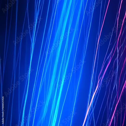 Radiant Blue and Pink Light Strands: Dynamic Abstract Motion for Futuristic and Cyberpunk Design