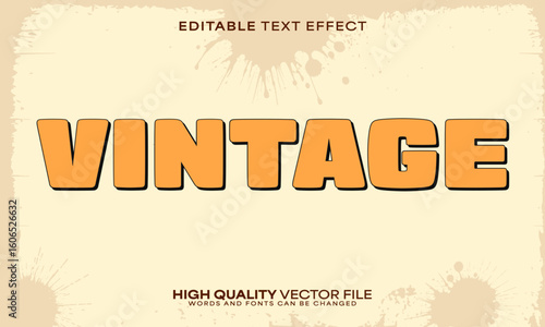 Retro classic text effect, editable text effect and vintage 3d font style bold shadow oldschool poster design
