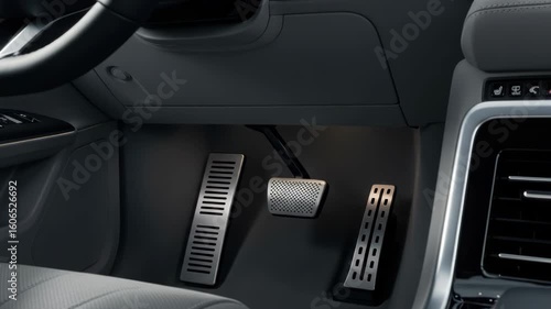 Wallpaper Mural Close-up of Modern Vehicle's Interior: Foot Pedals and Sleek Design Elements Showcasing Quality Torontodigital.ca
