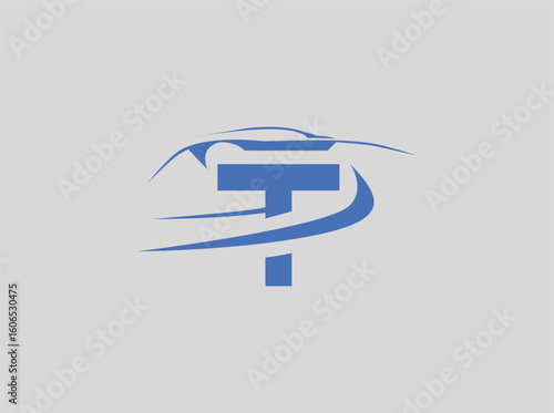 A modern and powerful logo design featuring a sleek sports car silhouette or icon, often combined with bold typography and speed-inspired elements like motion lines, flames, or abstract shapes. t