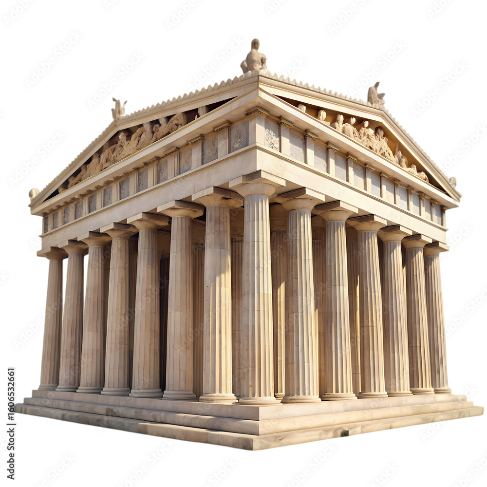 Fototapeta premium Hesperias Temple A Majestic Reconstruction of Classical Greek Architecture