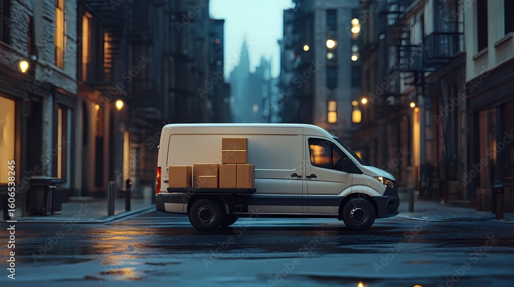 Fototapeta premium Autonomous Delivery Van