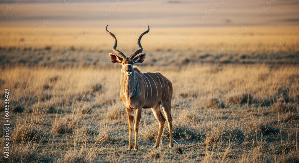 Fototapeta premium Majestic antelope in golden savanna (1)