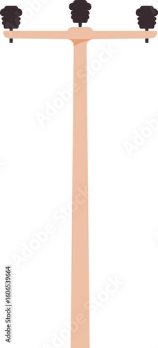 Wooden high voltage power electric utility pole transmit electricity

