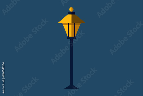 street lamp on blue sky background