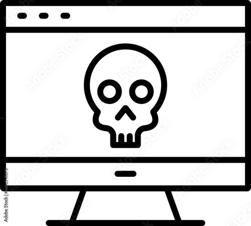 Dark Web Line Icon, Dark Web Icon — Hidden Network, Cybercrime, Anonymous Internet Activity Symbol Vector

