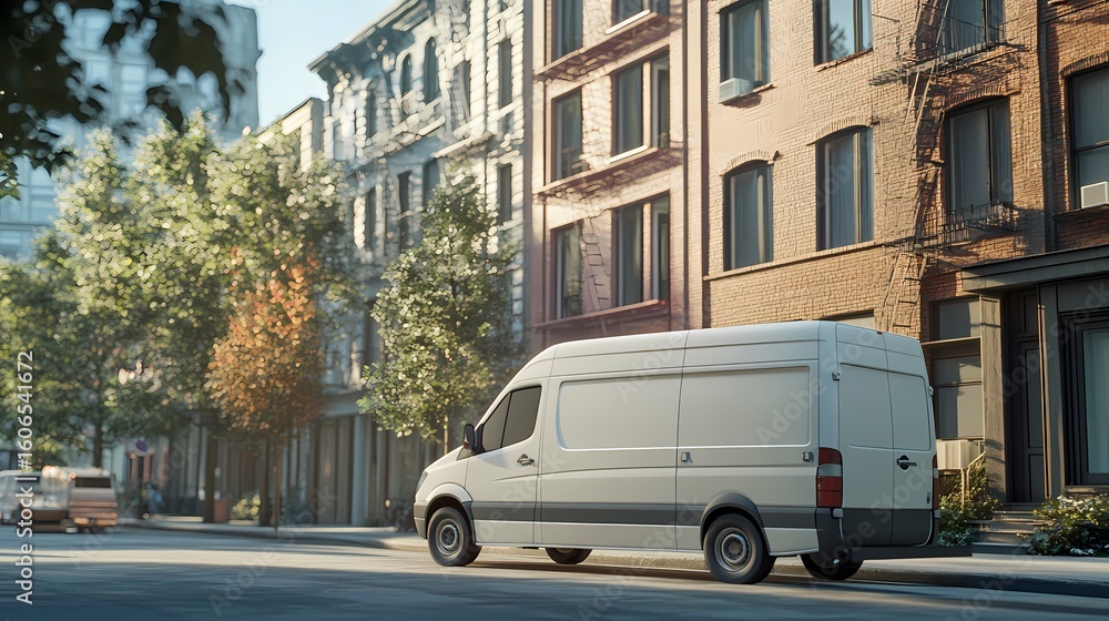 Fototapeta premium Autonomous Delivery Van