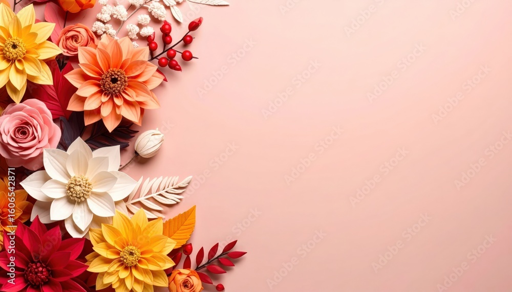 Obraz premium Vibrant floral arrangement studio digital art soft background aesthetic appeal