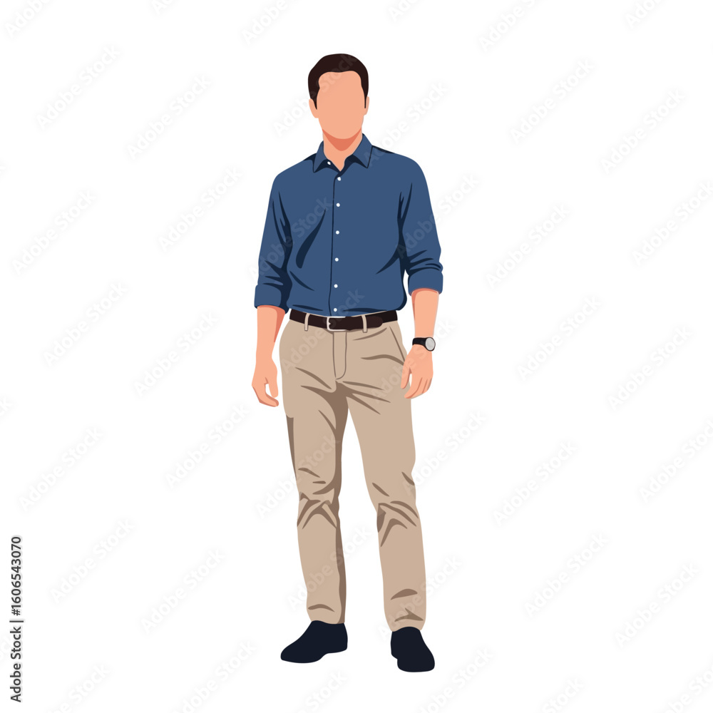Obraz premium Professional Man Standing Confidently in Casual Attire