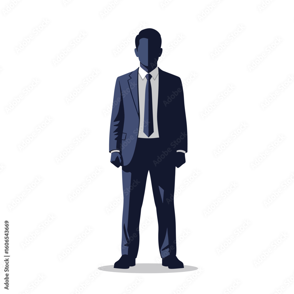Obraz premium Silhouette of a Businessman in a Dark Suit