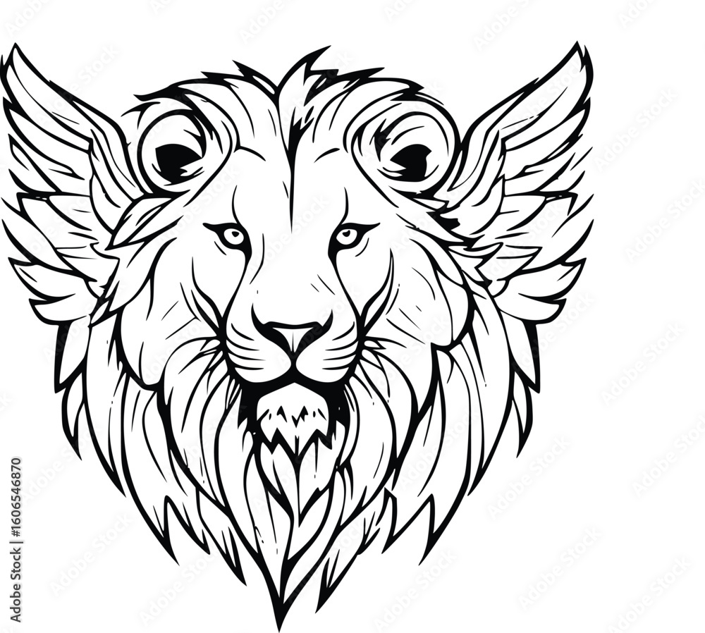 Fototapeta premium lion head vector