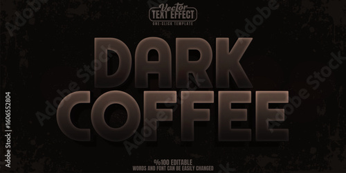 Coffee editable text effect, customizable bean and brown 3d font style