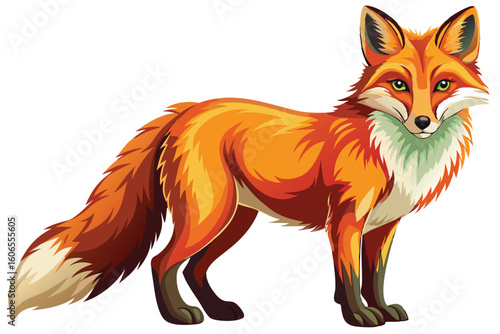 A Regal Red Fox Standing Tall and Proud A Captivating Illustration of Wildlife Beauty in Nature