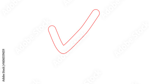Obraz na plátně Confirmation Symbol in Red: A simple yet elegant red checkmark stands as a symbol of assurance and affirmation, embodying concepts of correctness and validation