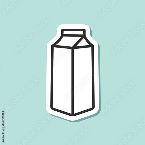 Milk bottle sticker icon in flat style. Dairy product vector illustration on isolated background. Milky liquid sign business concept.