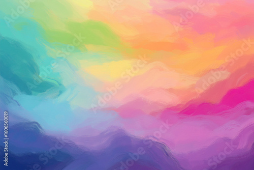 Vibrant colorful abstract painterly background, Modern rainbow texture with artistic brush strokes for pride and creative design