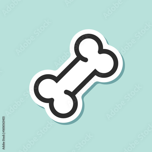 Dog bone sticker icon in flat style. Human skeleton vector illustration on isolated background. Healthy orthopedic sign business concept.