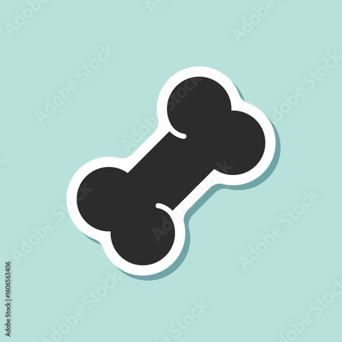 Dog bone sticker icon in flat style. Human skeleton vector illustration on isolated background. Healthy orthopedic sign business concept.