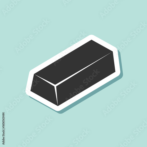 Gold bar stack sticker icon in flat style. Golden ingot vector illustration on isolated background. Financial treasure sign business concept.