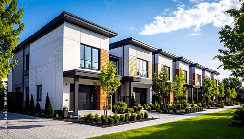 Modern townhouse complex offering stylish urban living with a contemporary design