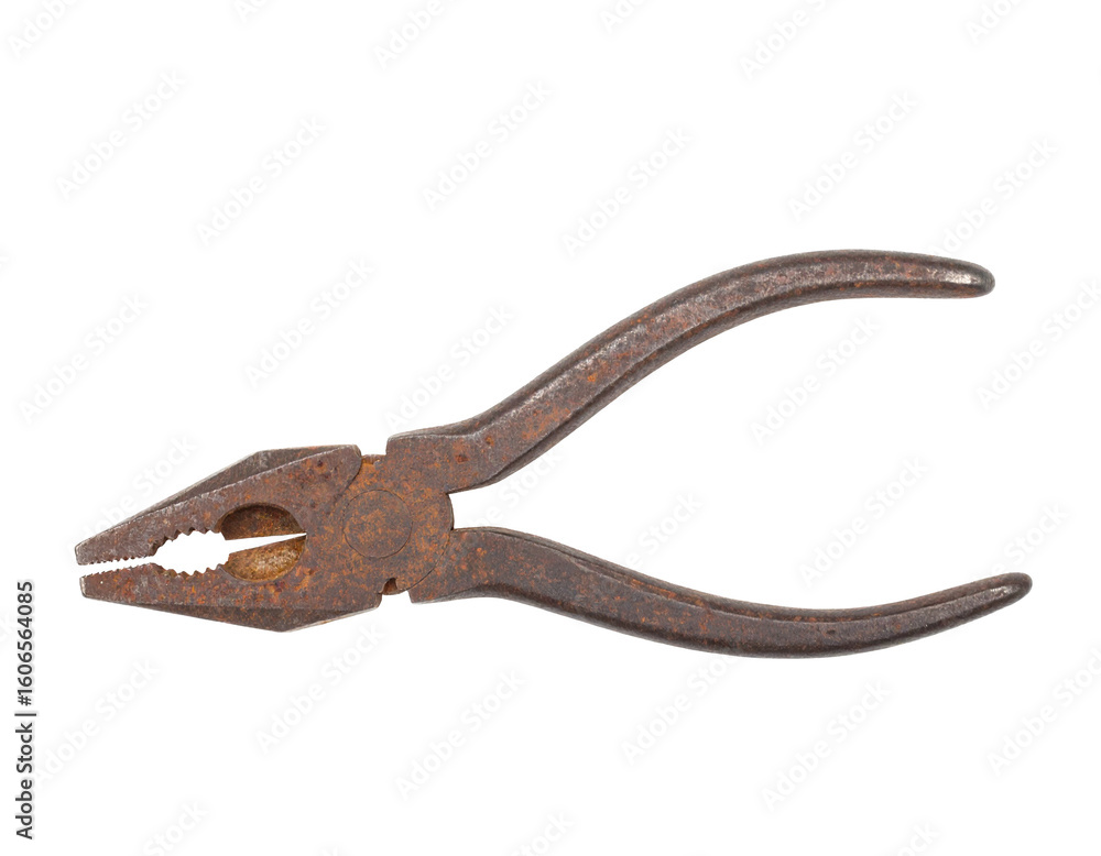 Obraz premium Corroded pliers on white background