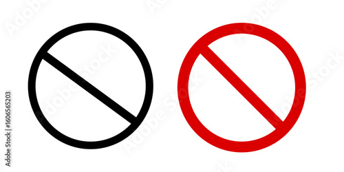 Free Download Ban Sign vector illustration. Red circle with cross line symbol.  - GFXLoad