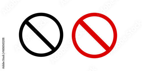 Free Download Ban Sign vector illustration. Red and black circle with cross line symbol.  - GFXLoad