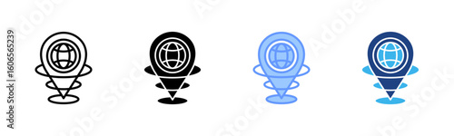 Geospatial Technology icon set multiple style collection