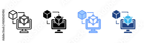 Digital Twin icon set multiple style collection