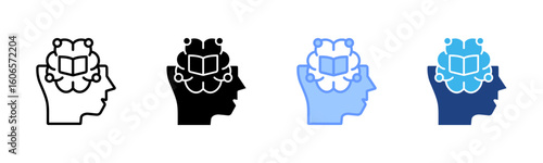 Wisdom icon set multiple style collection